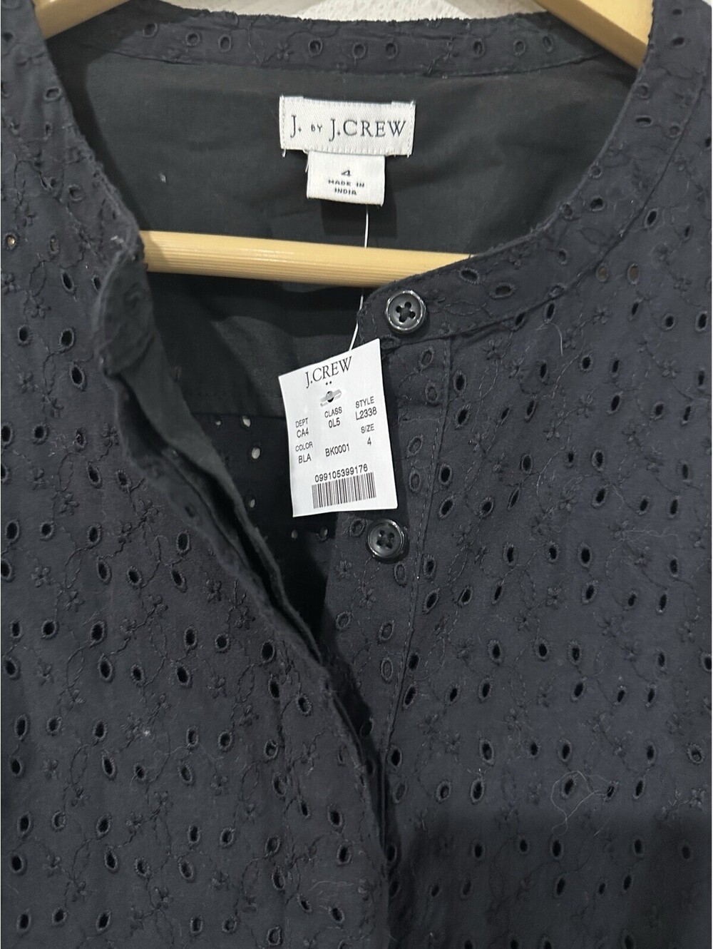 NEW J.Crew Sleeveless Eyelet Shirtdress crafted from 100% cotton Size 4 - Picture 3 of 6